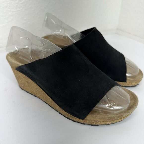 Birkenstock Papillio Namica Women's Wedge Slide Sandal US 8.5 EU 39 Suede Black - Picture 2 of 13